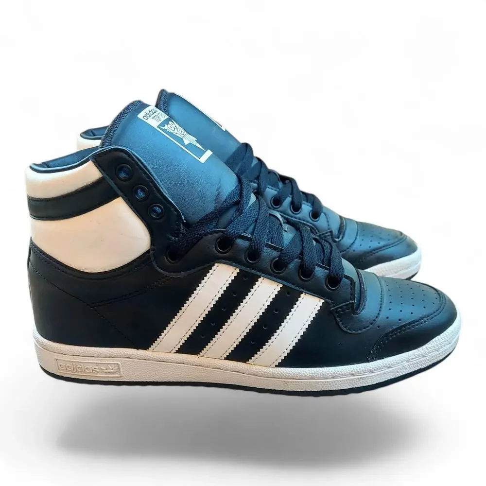 Adidas Top Ten Retro Black White Size 7 Men's Basketball Sneakers - Picture 2 of 10